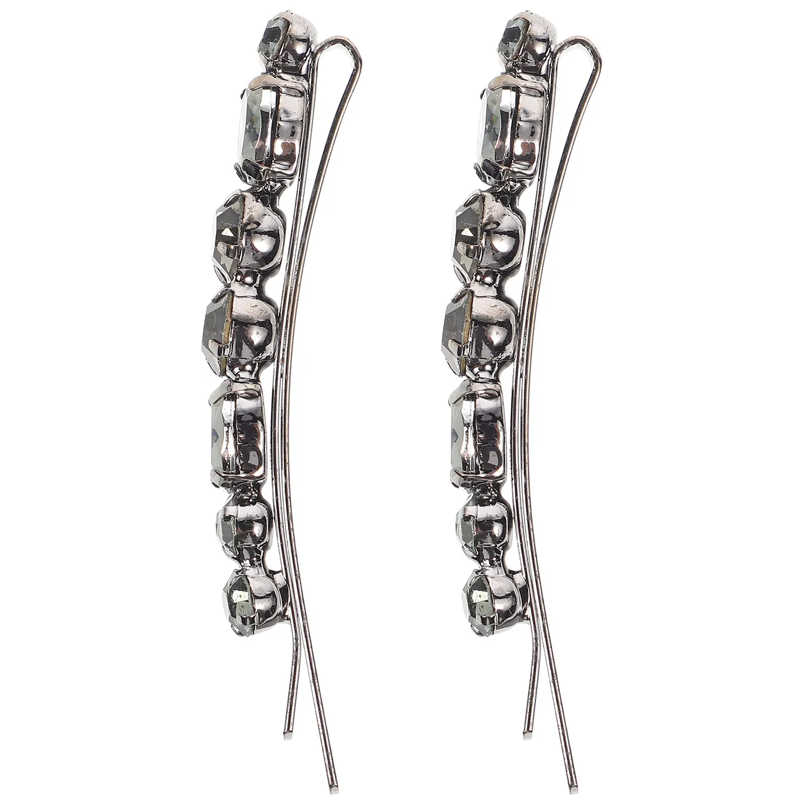 

2pcs Crystal Black Women Barrettes Alloy Hair Pins Fashion Hair Accessories Durable Women Barrettes Chic Design