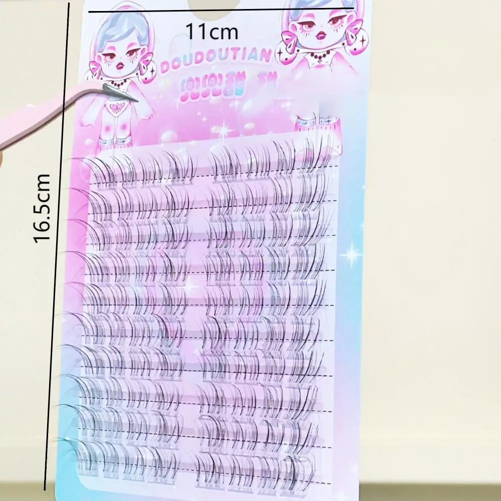 Pestañas postizas voladoras inclinadas de 10 filas, simulación Natural de pestañas postizas desordenadas, extensión de pestañas Terrier transparente, herramientas de maquillaje