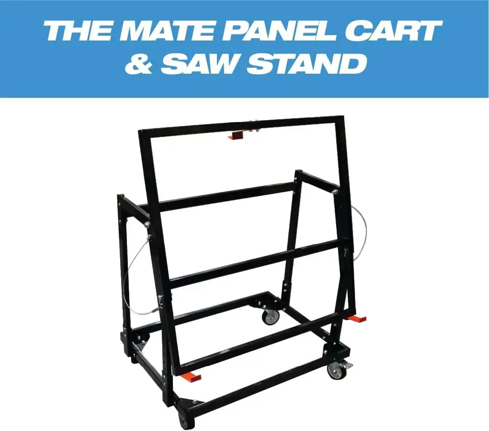 Mate Panel Cart And Stand – Mobile Base Stand Contains Rubber Rolling 4” Casters – Mobile Workbench For Tools, Woodworking