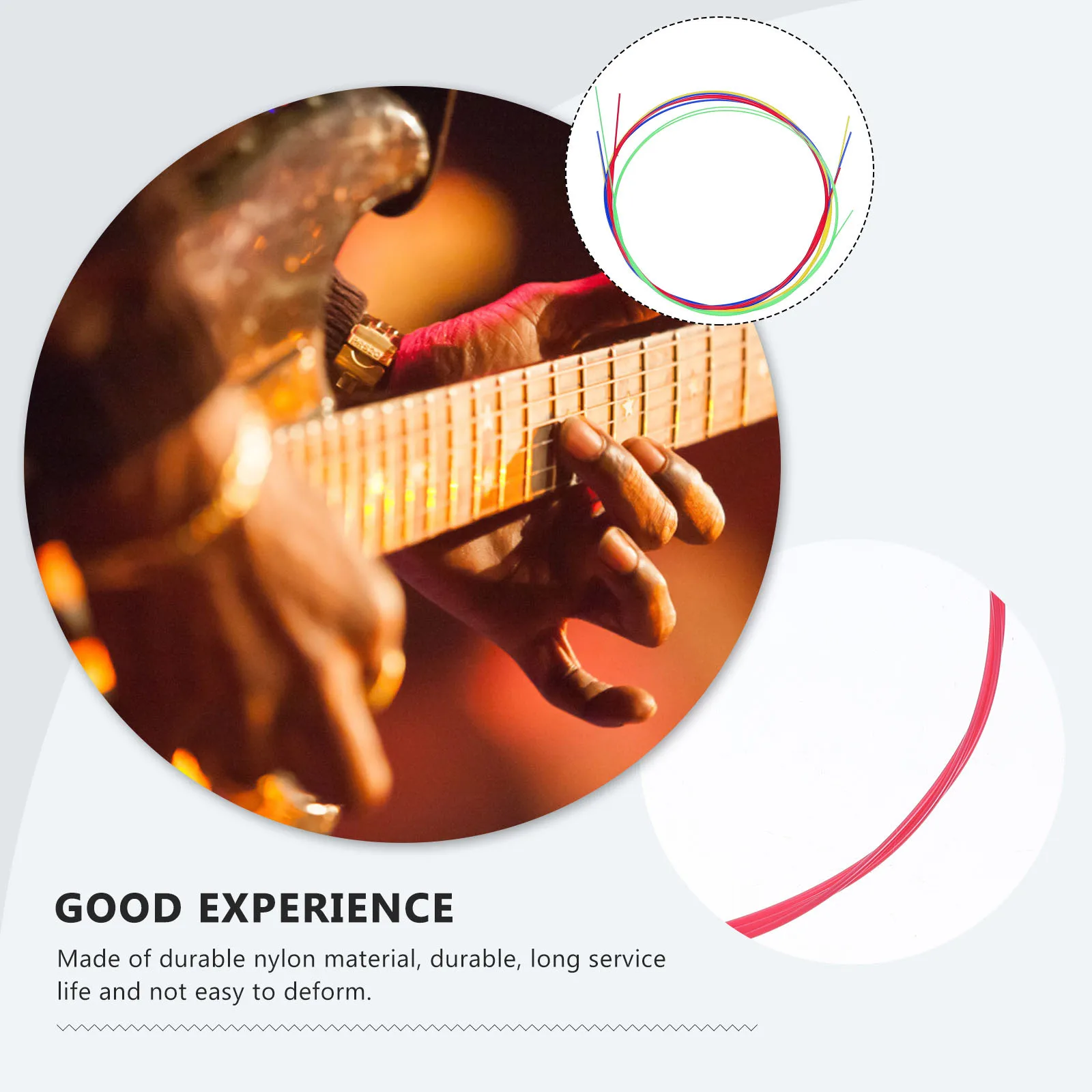 

4 Strings Ukulele String Replacement Durable Nylon Sturdy Bright Sound Ukulele Nylon String Part Musical Strings