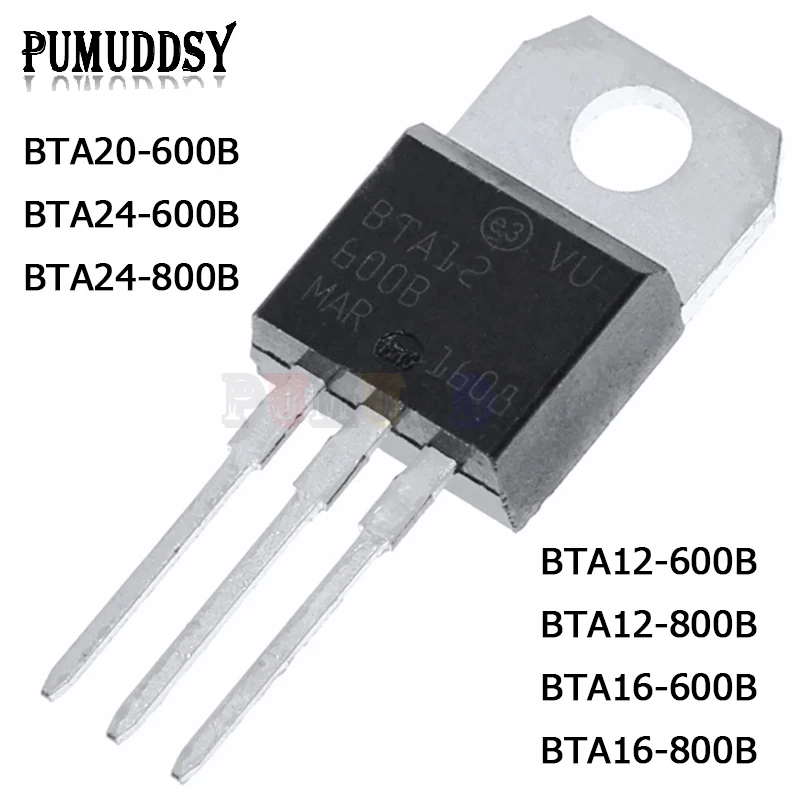 10PCS BTA12-600B BTA12-800B BTA16-600B BTA16-800B BTA24-600B BTA24-800B TO-220 Triode BTA12-600 BTA16-600 BTA24-800 Transistor