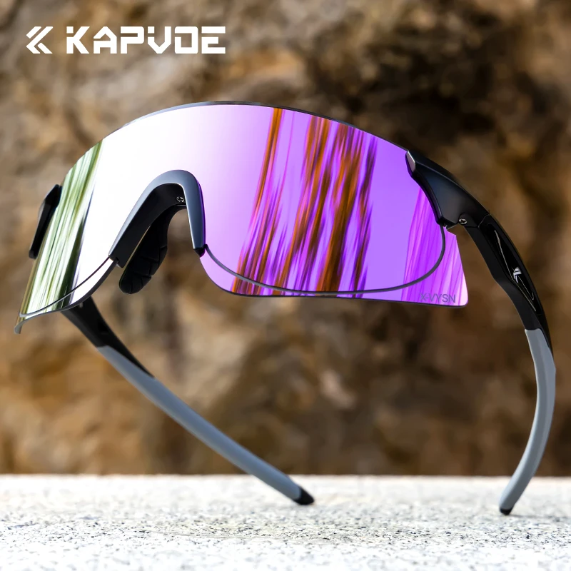 

KAPVOE HD lens Cycling Glasses Outdoor Sports Sunglasses MTB Road Bike Racing UV400 Men Bicycle Camping Hiking Fishing Equipment