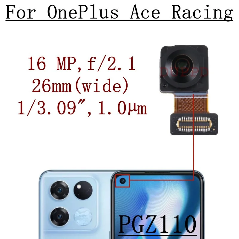 

Передняя задняя камера для OnePIus Ace Racing PGZ110, фронтальная камера для селфи, широкий основной модуль задней камеры, гибкий кабель, запасной