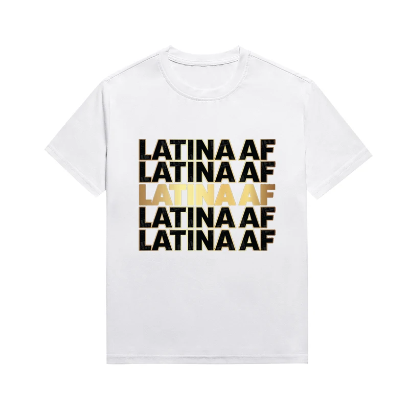 Latina Af Melanin Slogan T Shirt Women Tops Casual Classics Short Sleeve Tees Custom T Shirts