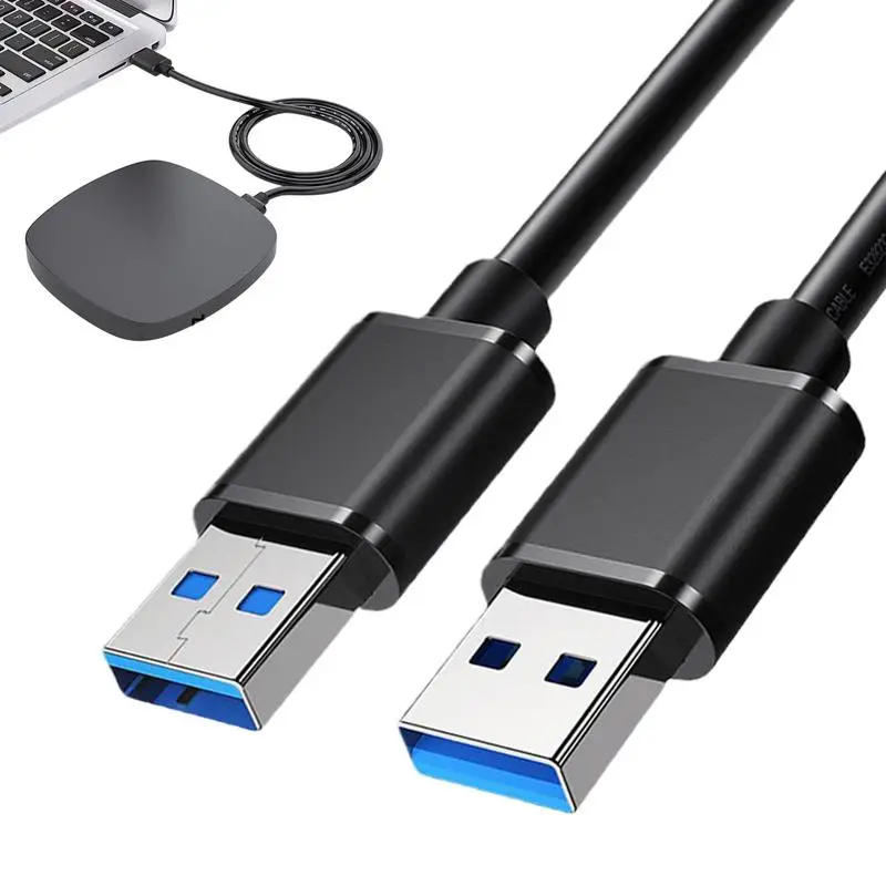 USB 3.0 Cable Cooling Pad Male-To-Male Cord 3 Ft USB 3.0 Male To Male Double Sided Cord For Data Transfer Hard Drive Laptop