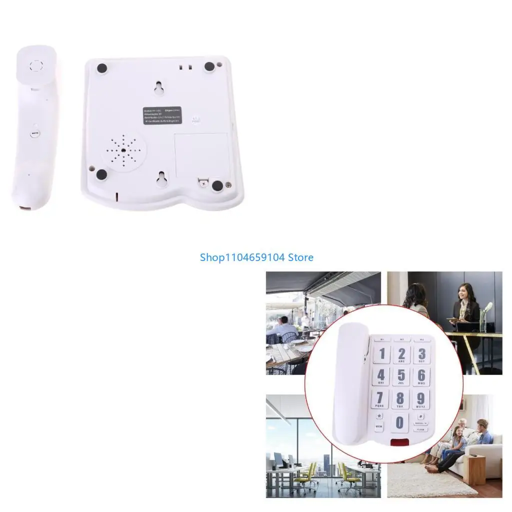 PK3000 Big Button Landline Phone Desktop Telephone- Amplified Sound