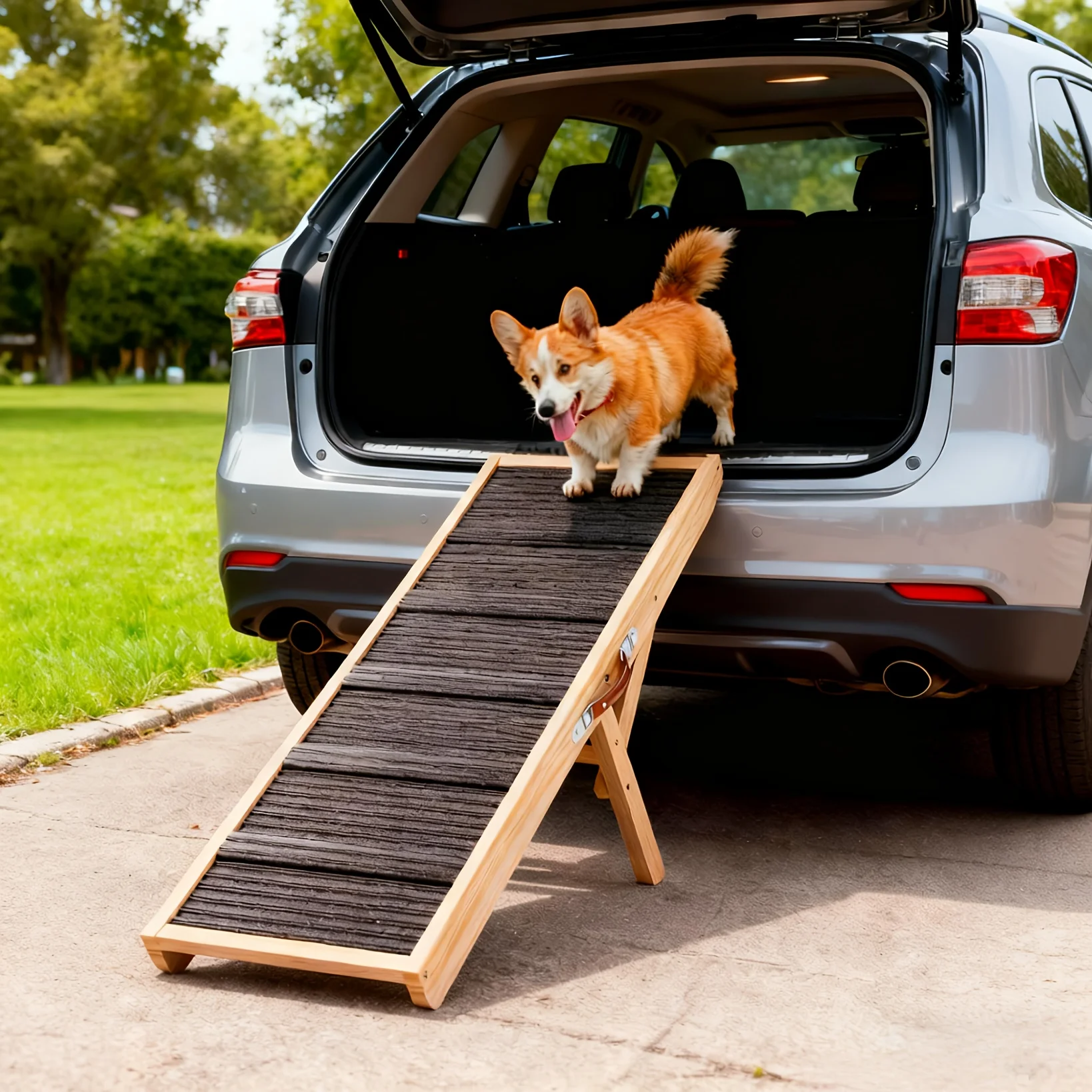 Dog Ramp for Car, 40''/47'' Folding Wooden Pet Stair for Bed, Portable Car Ramp for Dog High Traction, Dog Ramp for Couch, Truck