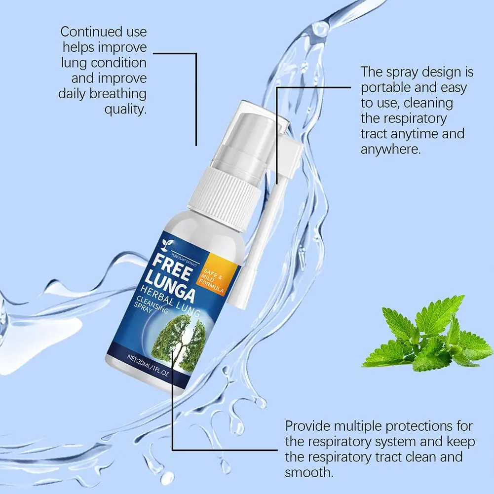 3 pezzi Spray detergente a base di erbe disintossicante polmonare per fumanti Clear Congestione nasale 30 ml Promuove una respirazione facile