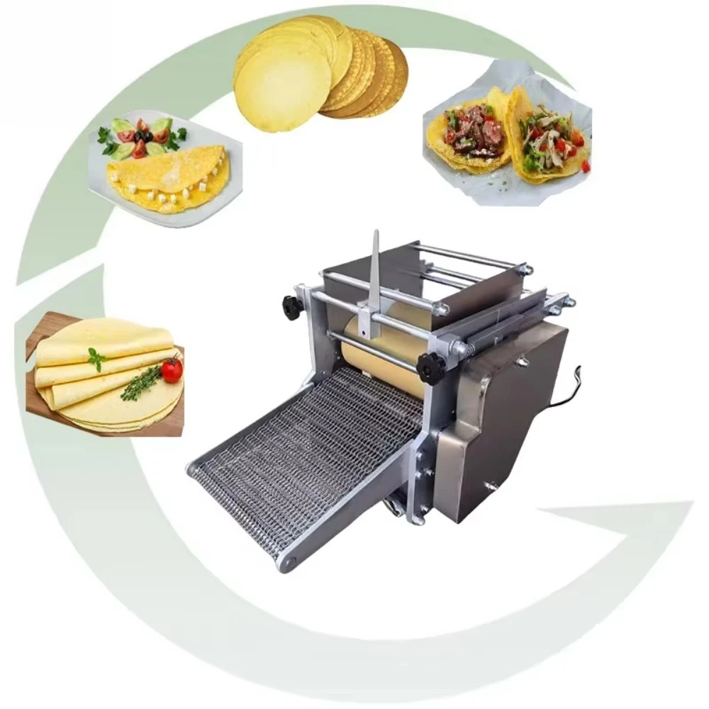 Home Electric Dough Pancake Tortilla Flatbread Taco Crepes Making Machine 300W 30pcs/Min Adjustable Thickness Easy-to-Operate