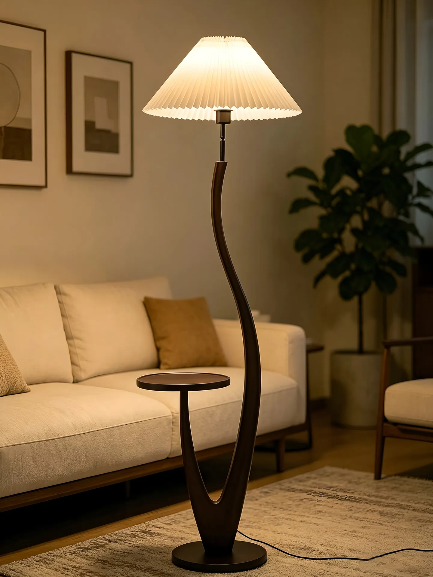Middle Ancient Style High-end Walnut Solid Wood Floor Lamp Used For Living Room Bedroom Sofa Coffee Table Shelf Desk Lamp