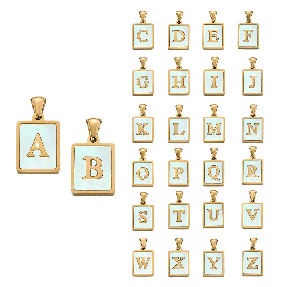 

1pcs/lot Stainless Steel 12*22.5mm Rectangle Shape A-Z Charms Pendants for DIY Bracelet Necklace Jewelry Making Accessories
