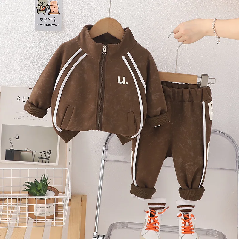 Boys Clothes Sets Spring Autumn 2024 Children Casual Coats Pants 2pcs Jogging Suit For Baby Tracksuits Kids Sports Outfits 4 5Y