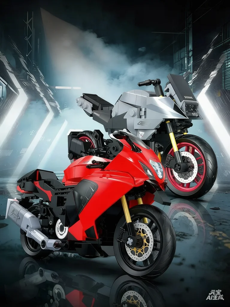 1:12 Maßstab Japanisches Motorrad-Modell GSX1300R Hayabusa Katanas Bausteine Spielzeug-Sammlung für Jungen Geschenke – Detail 1