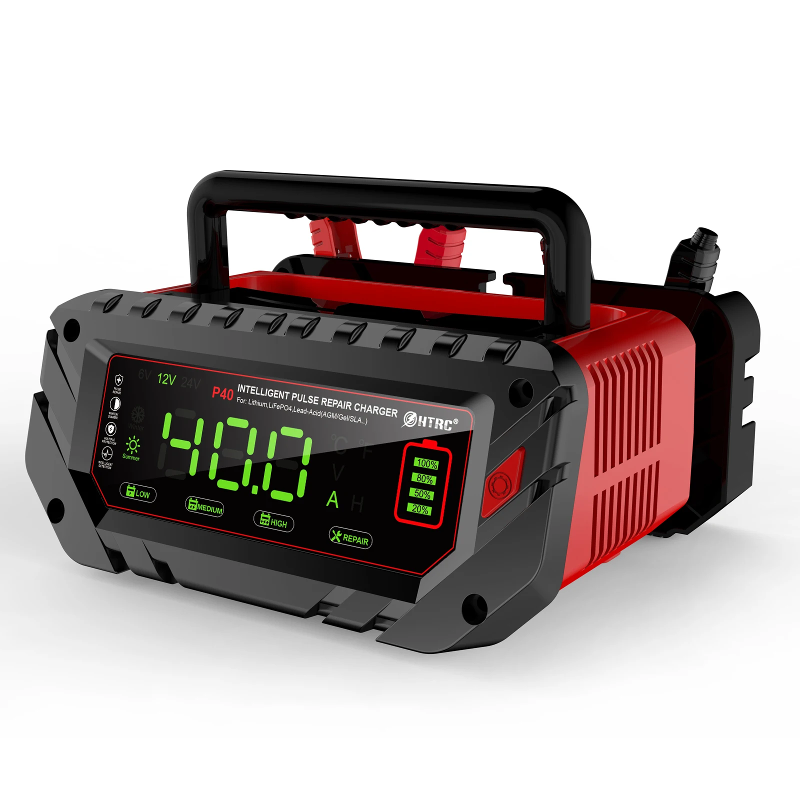12V 30A/26A/20A スマート車のバッテリー充電器 LCD 6V-12V-24V