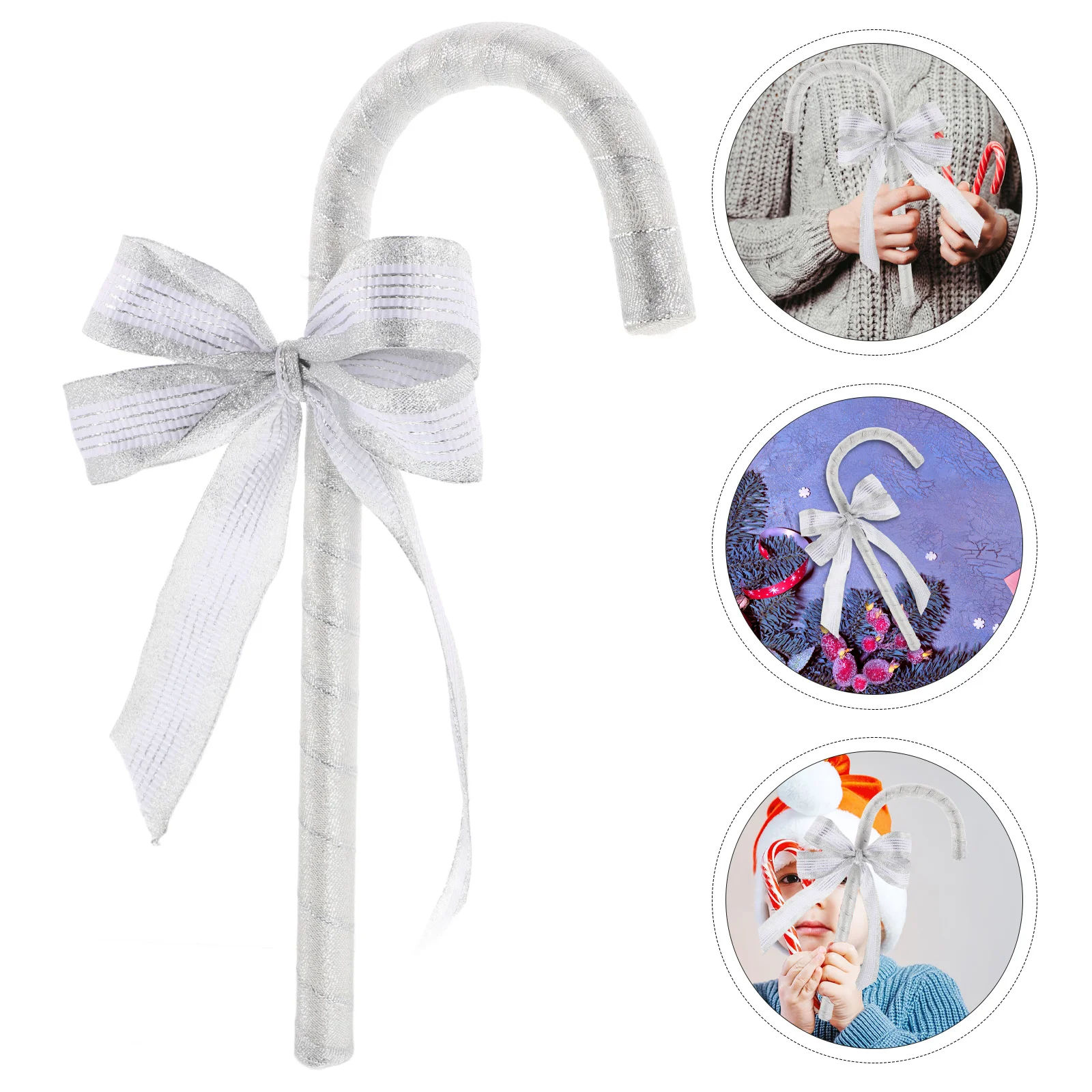 Princess Bow Crutches Staff Halloween Decoration Christmas Costume Prop Polyester Plastic Bowknot Stick