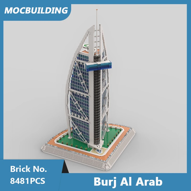 MOC Building Blocks Burj Al Arab Model DIY Assembled Bricks Architecture Series Creative Educational Collect Toys Gifts 8581PCS