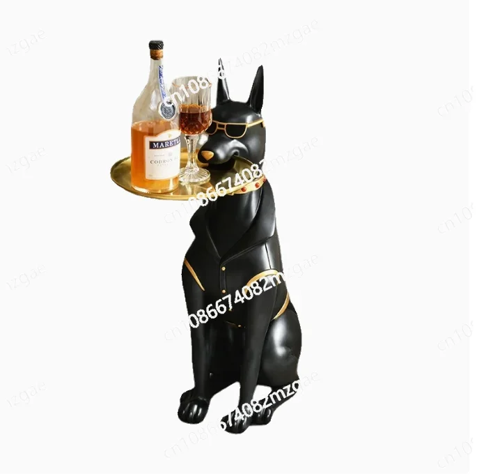 Doberman Dog Floor Tray Dog Ornament Housewarming Gift Home Living Room TV Cabinet Sofa Store Decoration Crafts