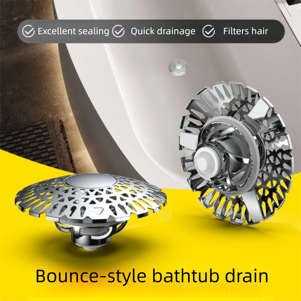 

Press Type Stoppers Brass ABS Tub Drain Stoppers Leak-proof Design Upgraded Drainage Efficiency Detachable Drain Stoppers