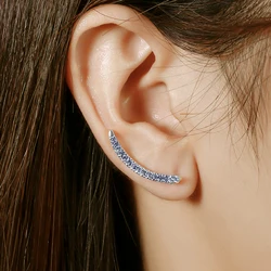 All Moissanite Leaf Climbing Earrings For Women 100% silver 925 Pass Diamond Tester Wedding Jewelry Luxury Gift 2023 Trending EM