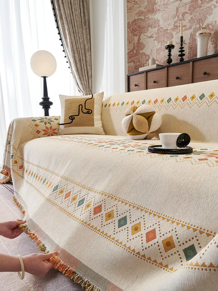 Four Seasons Universal Non Slip Sofa Throw Blanket Soft Breathable Anti Dirty Couch Cover Wear Resistant Home Living Room Furnit