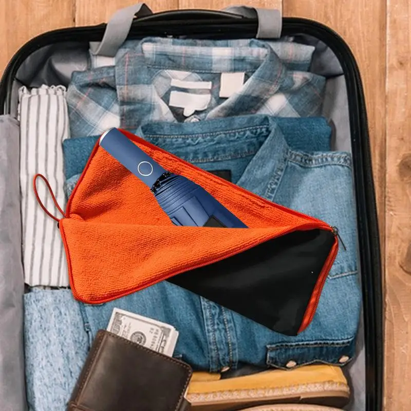 Umbrella Bag Chenille Outdoor Umbrella Storage Bag with Zipper Super Absorbent Storage Bag Quick-Drying Umbrella Cover