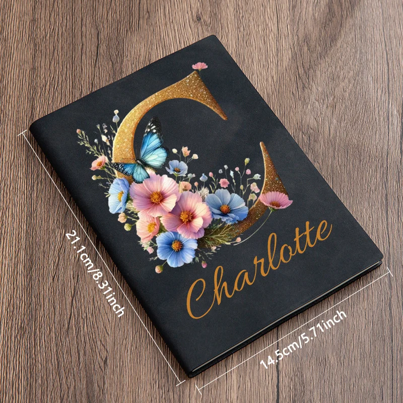Custom Name A5 Notebook with Personalized Text - Soft Faux Leather Diary, , Ideal for Gifts, Meetings, and Workspaces