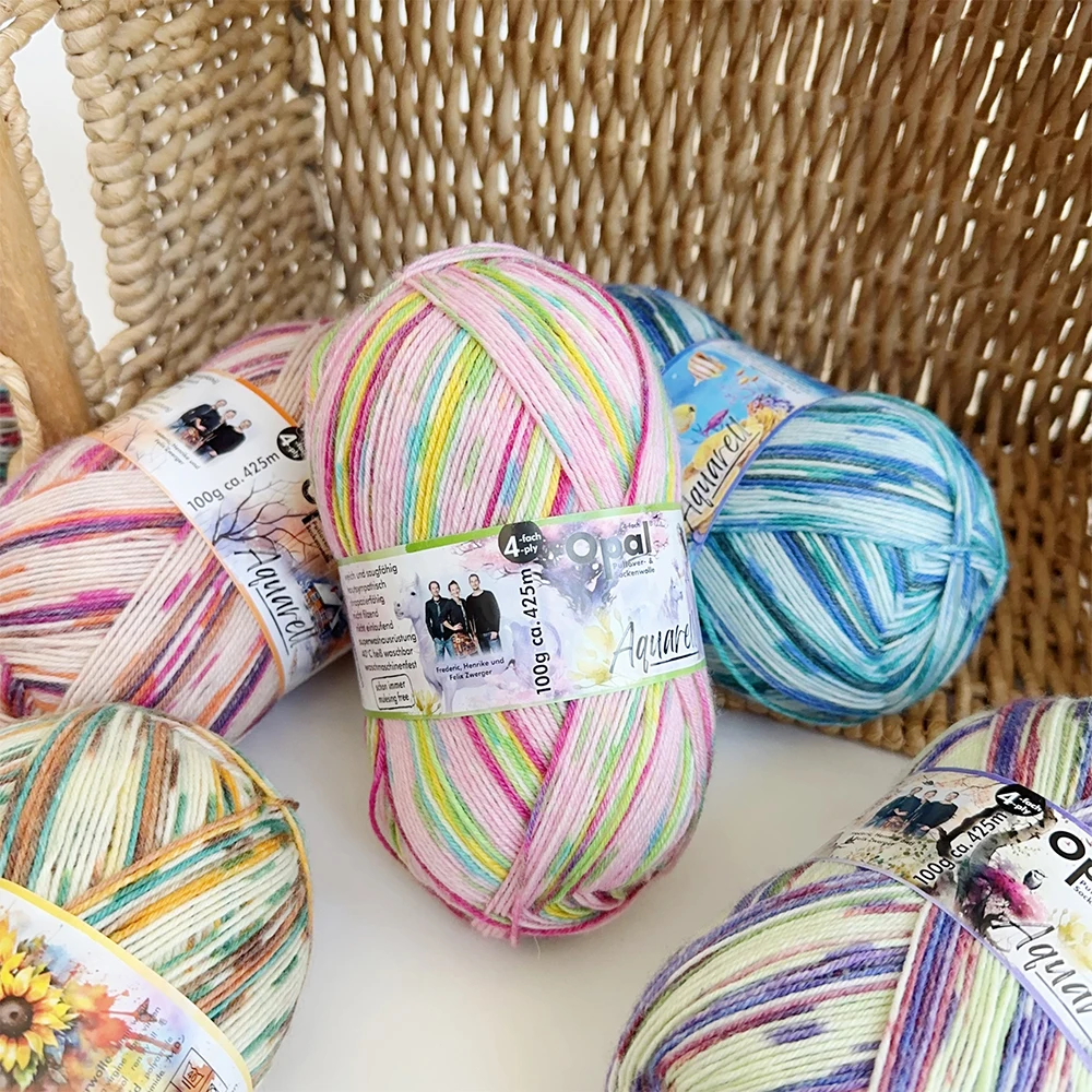 1*100g ball  Opal Aquarell 4ply 75% wool, 25% polyamide/ Nylon  socks knitting yarn