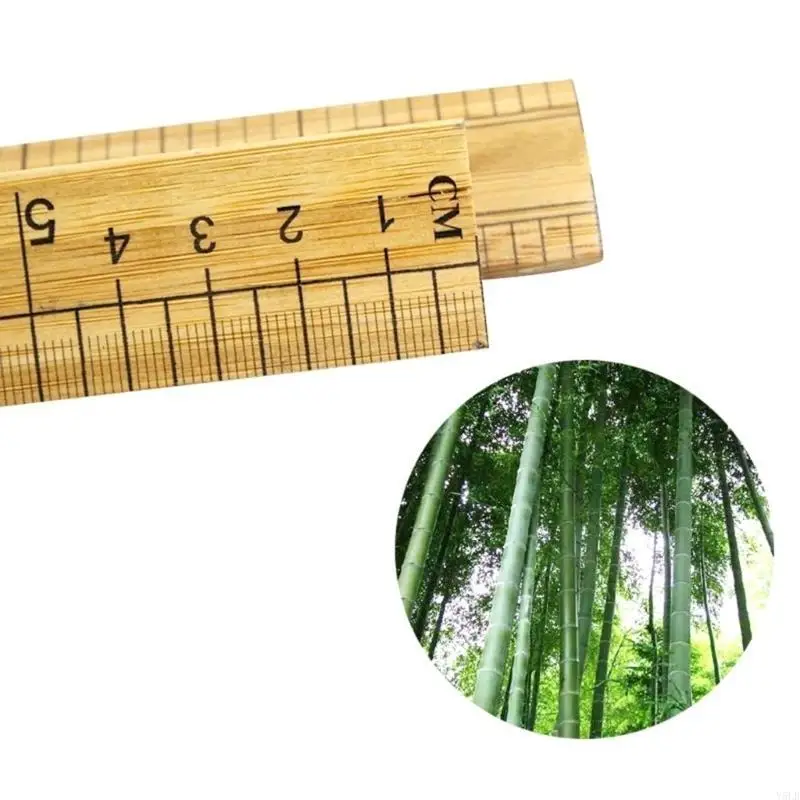Y5LB Wooden Ruler 12Inch, 24Inch, Wooden Measuring Ruler, Double-Sided Scale Drafting Rulers for Students School Supplies