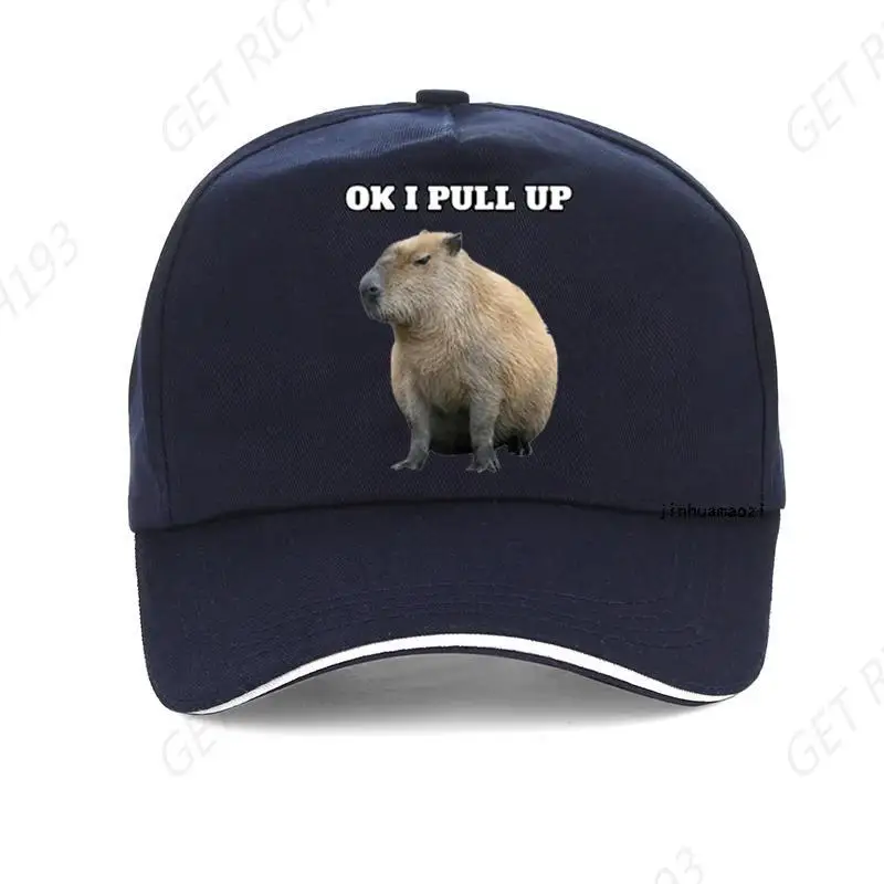 

Ok I Pull Up Capybaras Summer Men Golf Hat Cartoon Printing Capybaras Baseball Cap Unisex Adjustable Snapback Hats Gorro