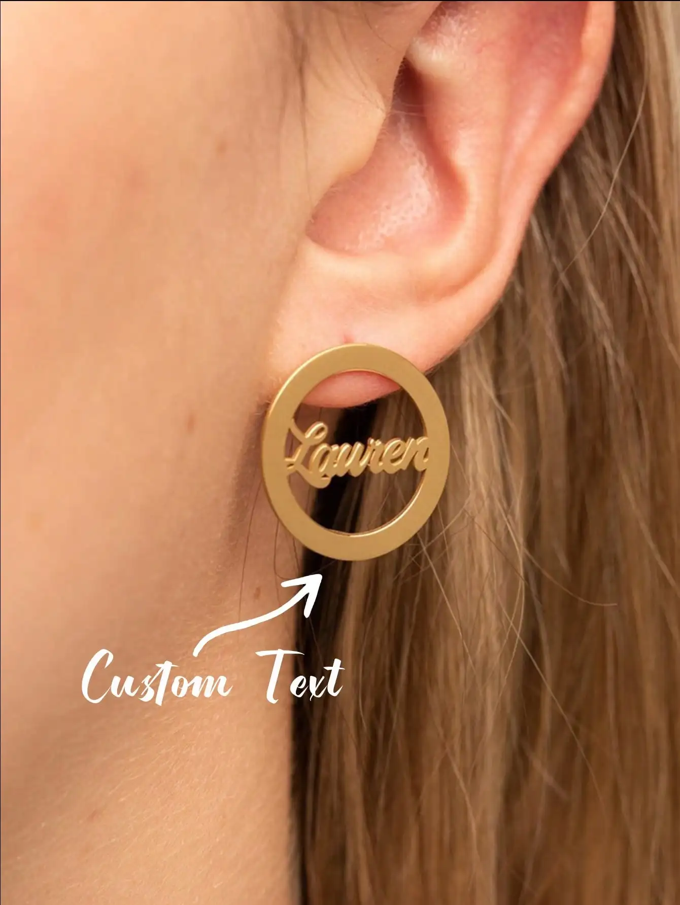 1 set of DIY custom women's name earrings, customizable names, simple daily style, product includes gift box, suitable for daily