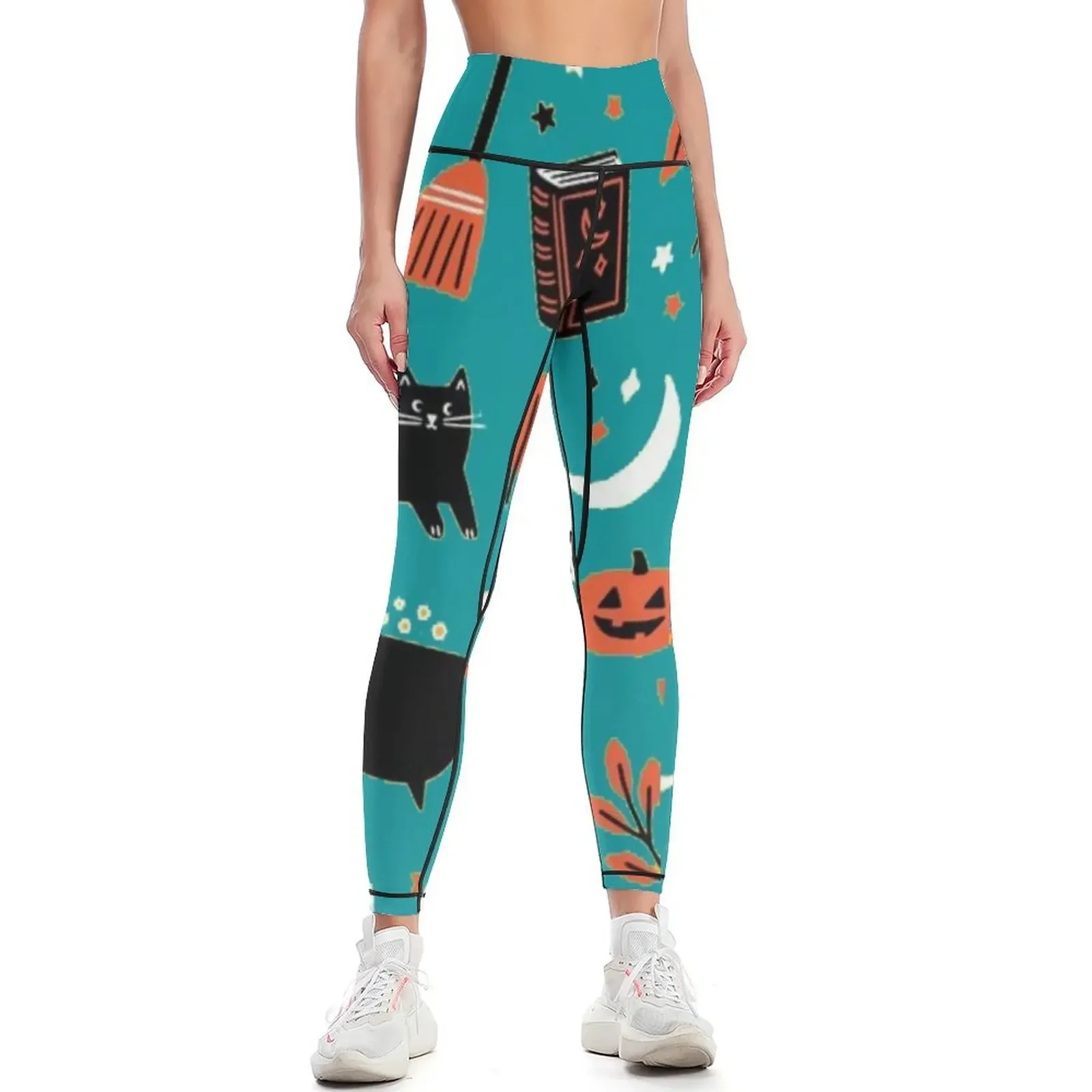 Halloween Creepy Skull Witch Pumpkin Pattern Leggings fitness set gym gym clothing jogging pants Women's push up Womens Leggings