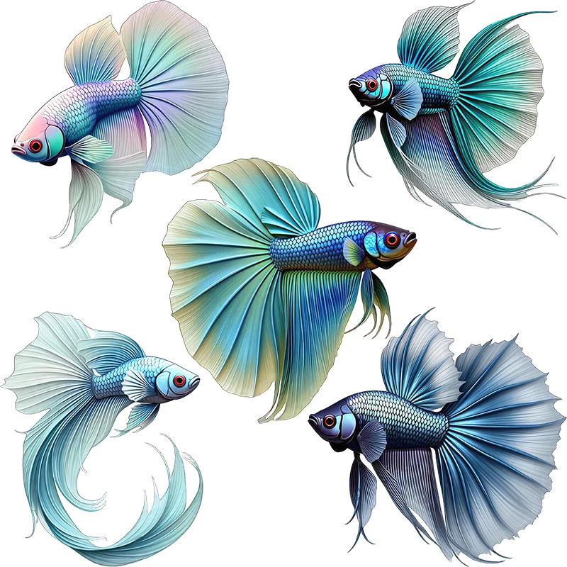 Three Ratels CG281 Beautiful Blue fighting fish Wall stickers for home decoration toilet decals car body stickers