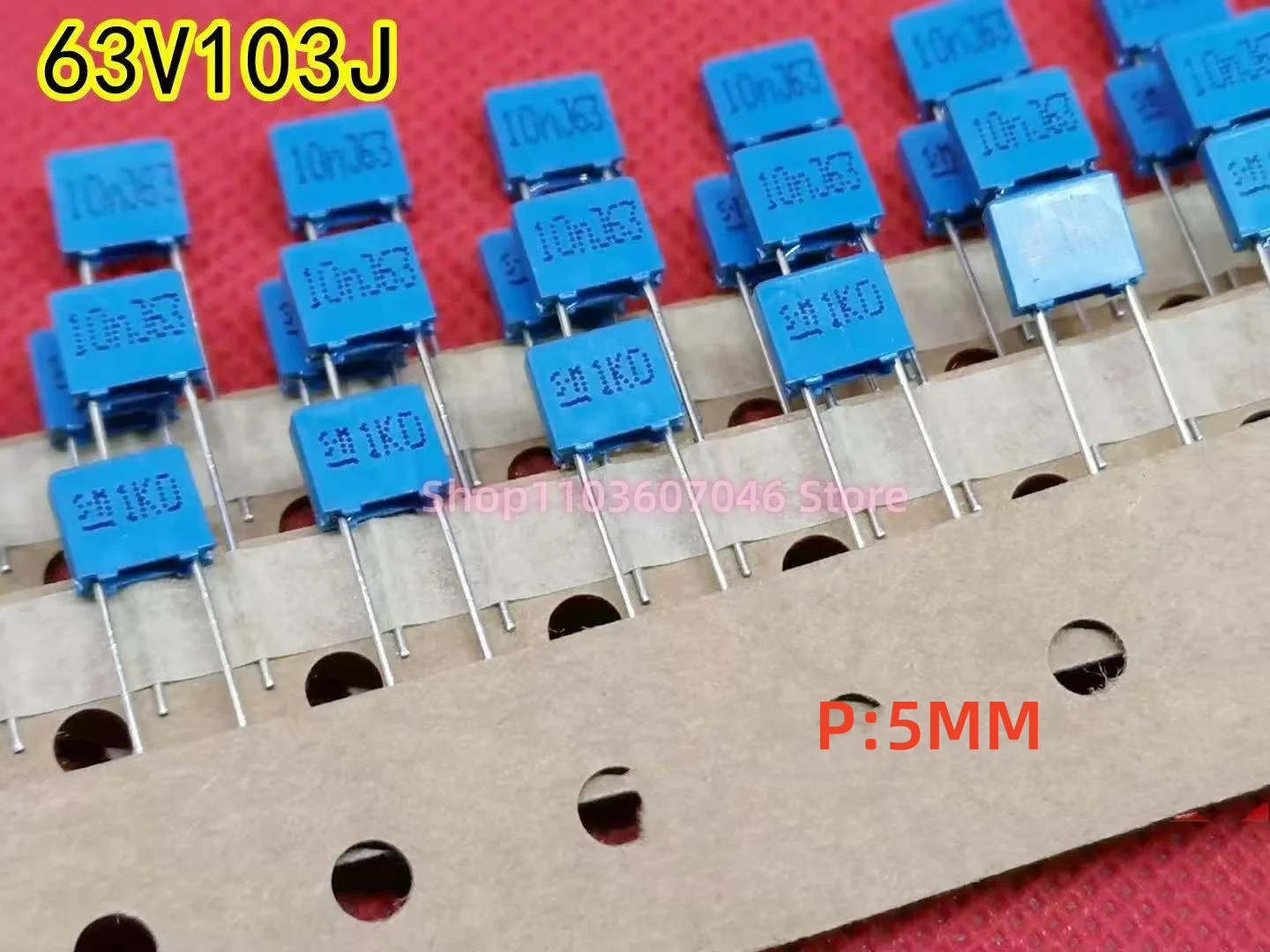 20pcs  63V103J  EPCOS MKT 103 10NF 0.01UF 63V  Square Calibration Capacitor Pin Distance 5mm