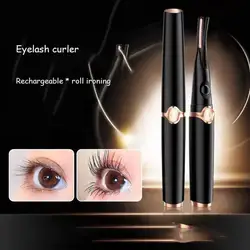 Mini Clip-Type USB Rechargeable Electric Heated Eyelash Curler 3 Temperature Modes 48 Hours Long Lasting Women Eye Makeup Tool