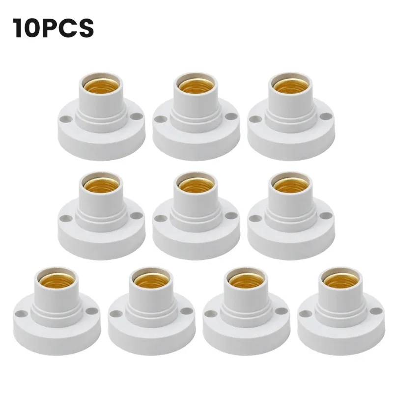 10Pcs Black/White E14 Light Bulb Holder Base Fitting Screw Cap LED Light Socket White Lamp Fixing Adapter Converter 100-230V