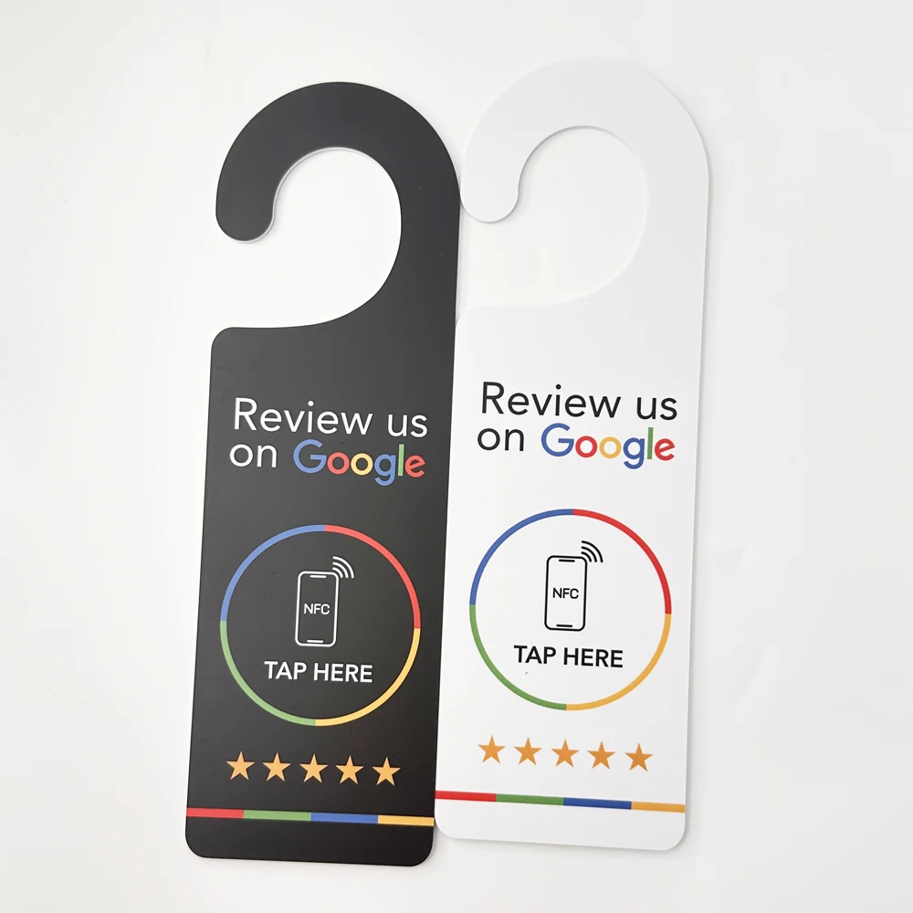 1pc NFC Hotel Bulletin Board Google Card Door Knob Hanger Tags Pendant Cleaning Label Do Not Disturb Sign For Review On Google