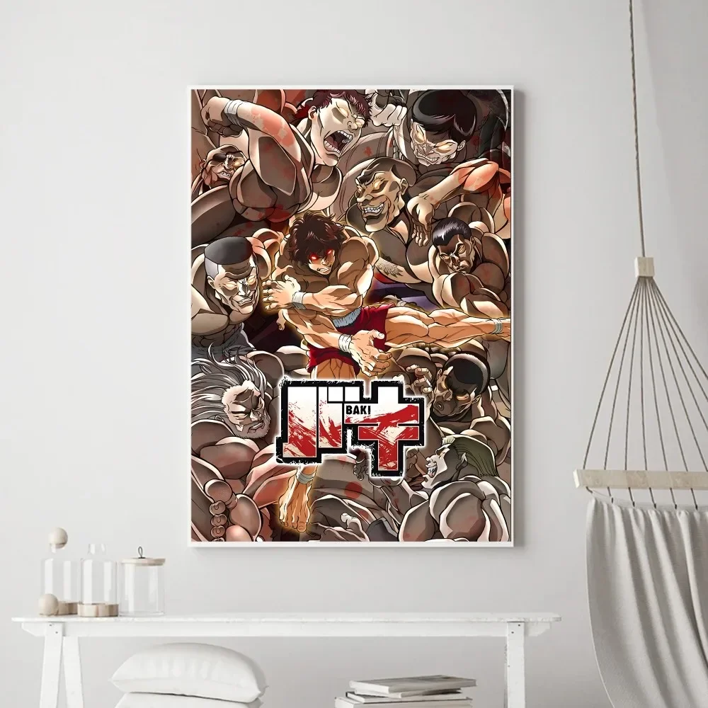 Anime Baki Poster Vintage Poster Prints Art Home Painting Bathroom Kitchen Bar Accessories Wall Sticker Large Size