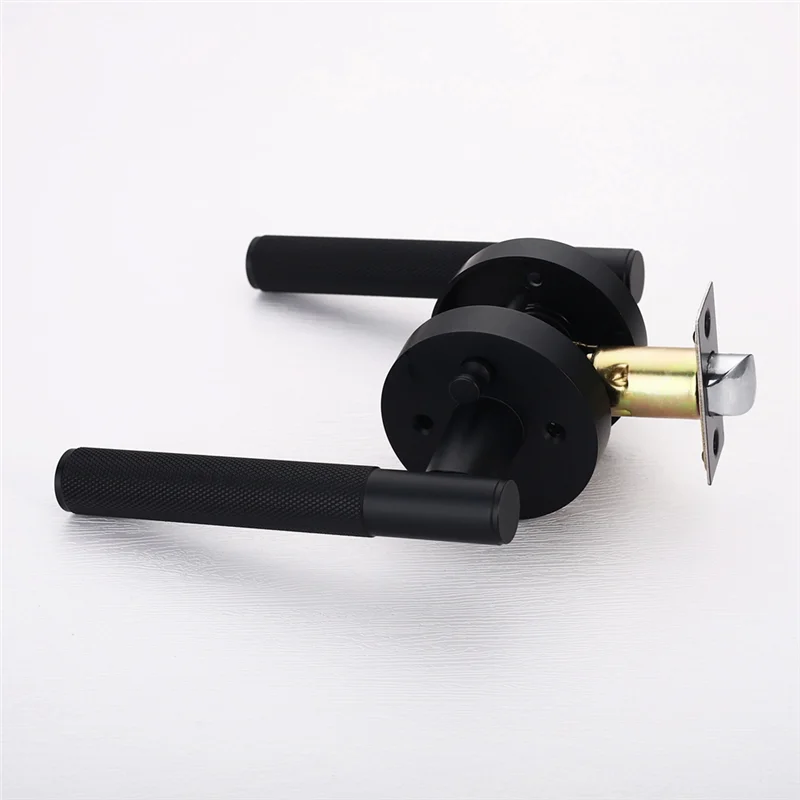 

FEDI-Privacy Door Handle Knurled Handle Lever Bedroom Bathroom Passage Door Lock Reversible Keyless