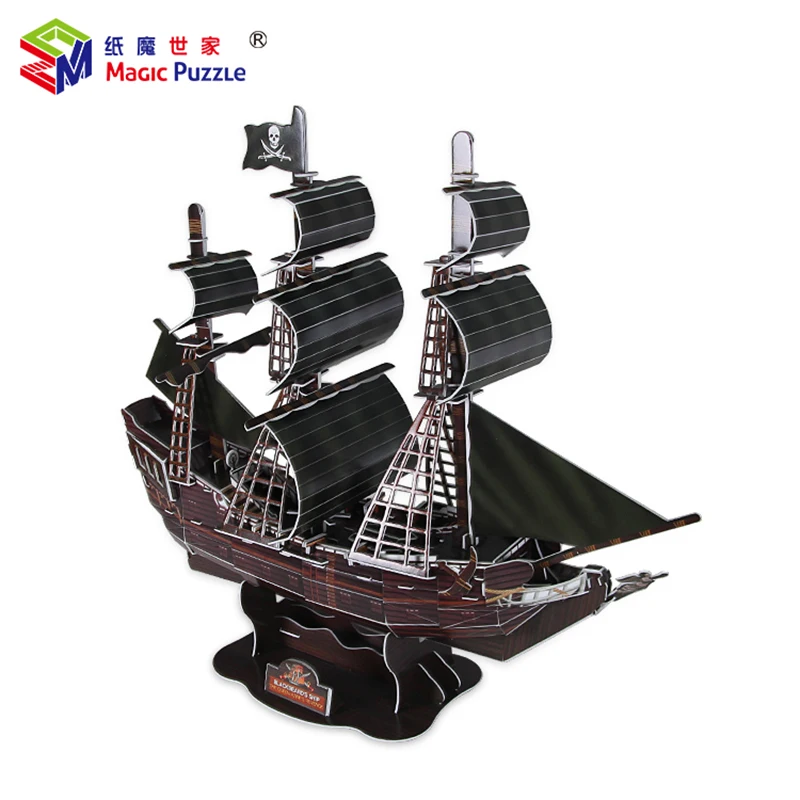 104pcs die schwarze Perle Piraten schiff 3d Papier Puzzle DIY Bau Boot Modell handgemachte Lernspiel zeug Geschenk für Kinder Kinder