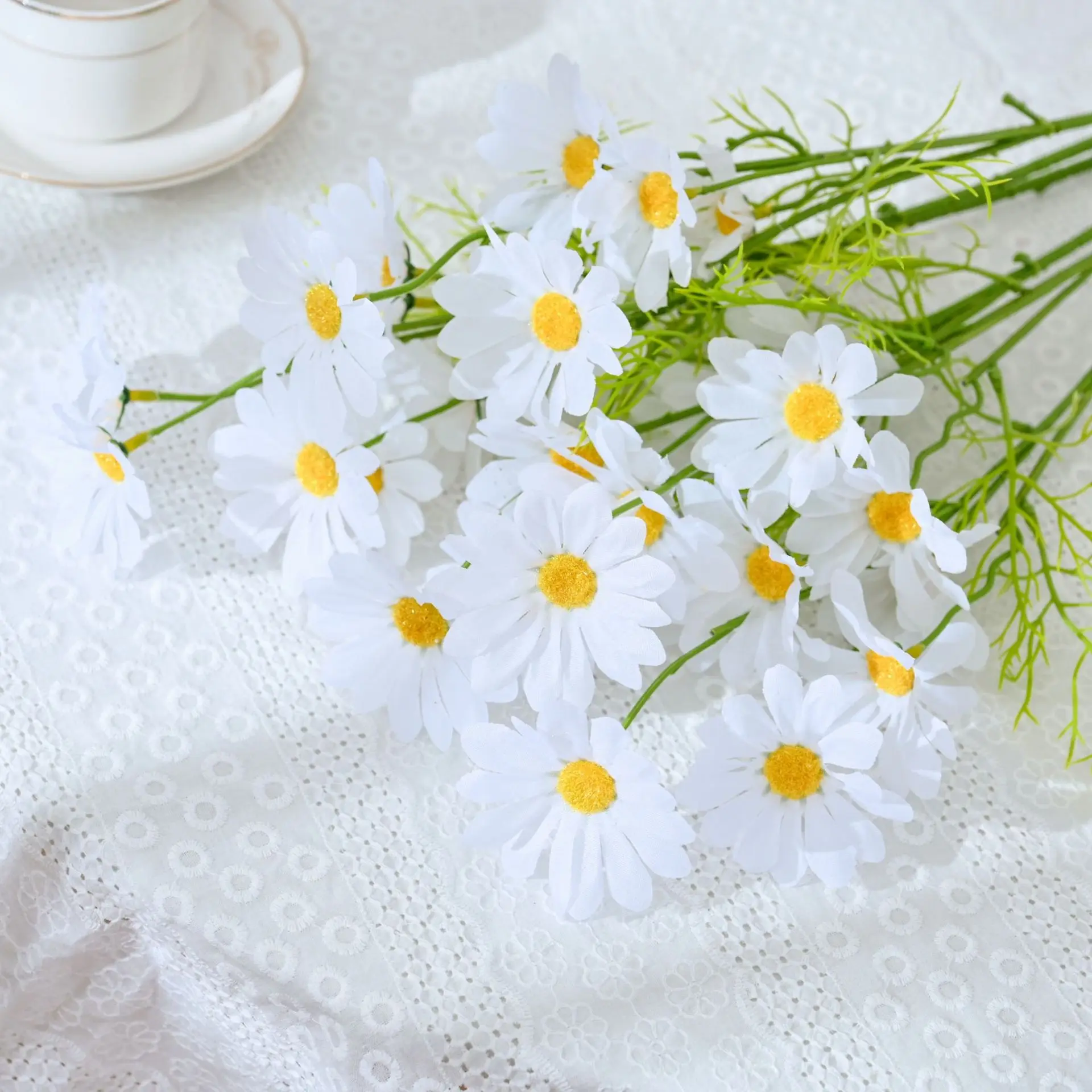 1/2/3 Stück Gänseblümchen-Kunstblumen-Blumenstrauß, 50 cm, künstliche Blumen für Garten, Hochzeit, Dekoration, Zuhause, Raumdekoration, Handwerk, Geschenkzubehör – Detail 15