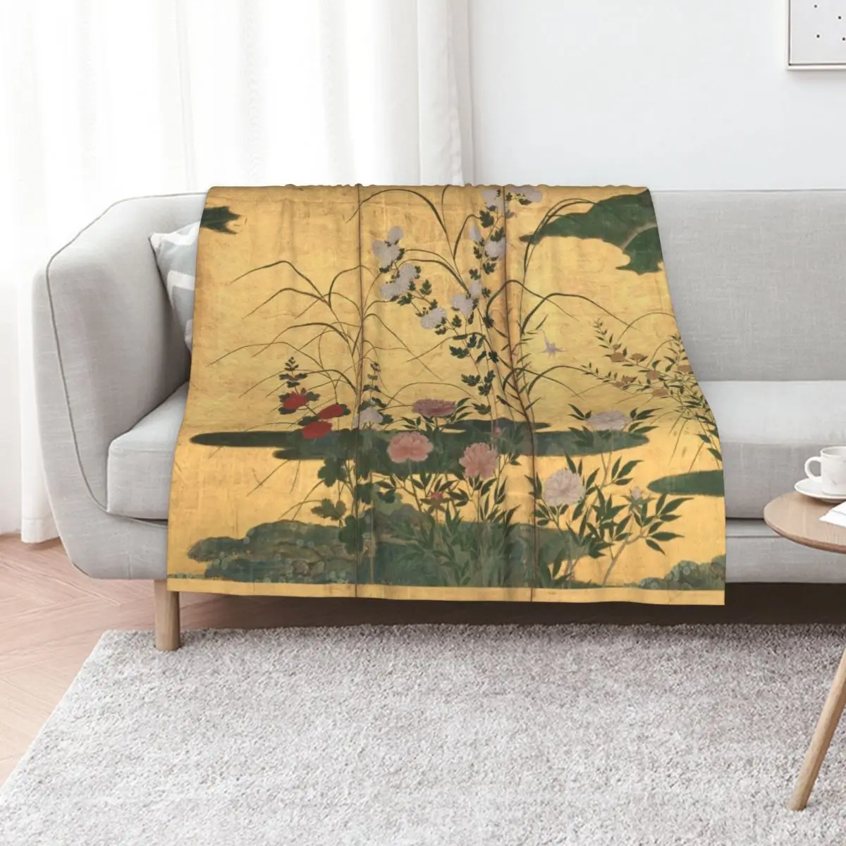 Flowers and Grasses of the Four Seasons Throw Blanket Heavy Fashion Sofas Kid'S Decorative Sofa Sofa Thin Blankets