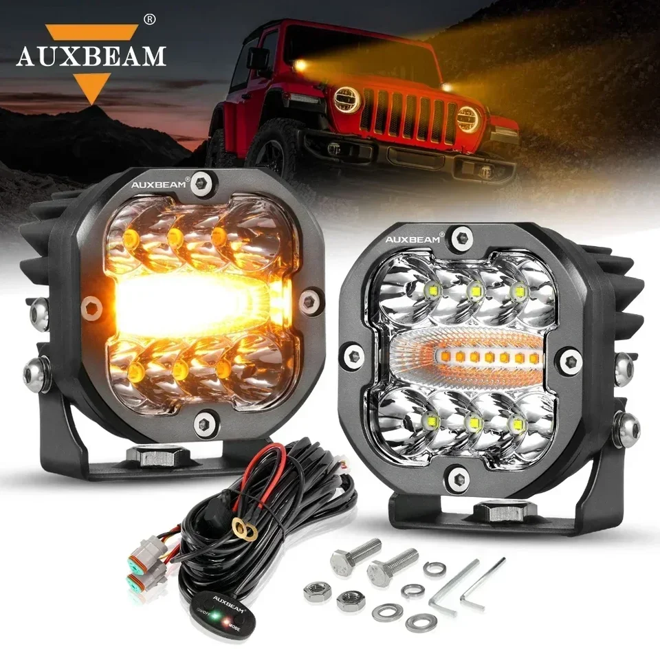 AUXBEAM 96W 3インチ LED ワークライト ドライビングフォグランプ