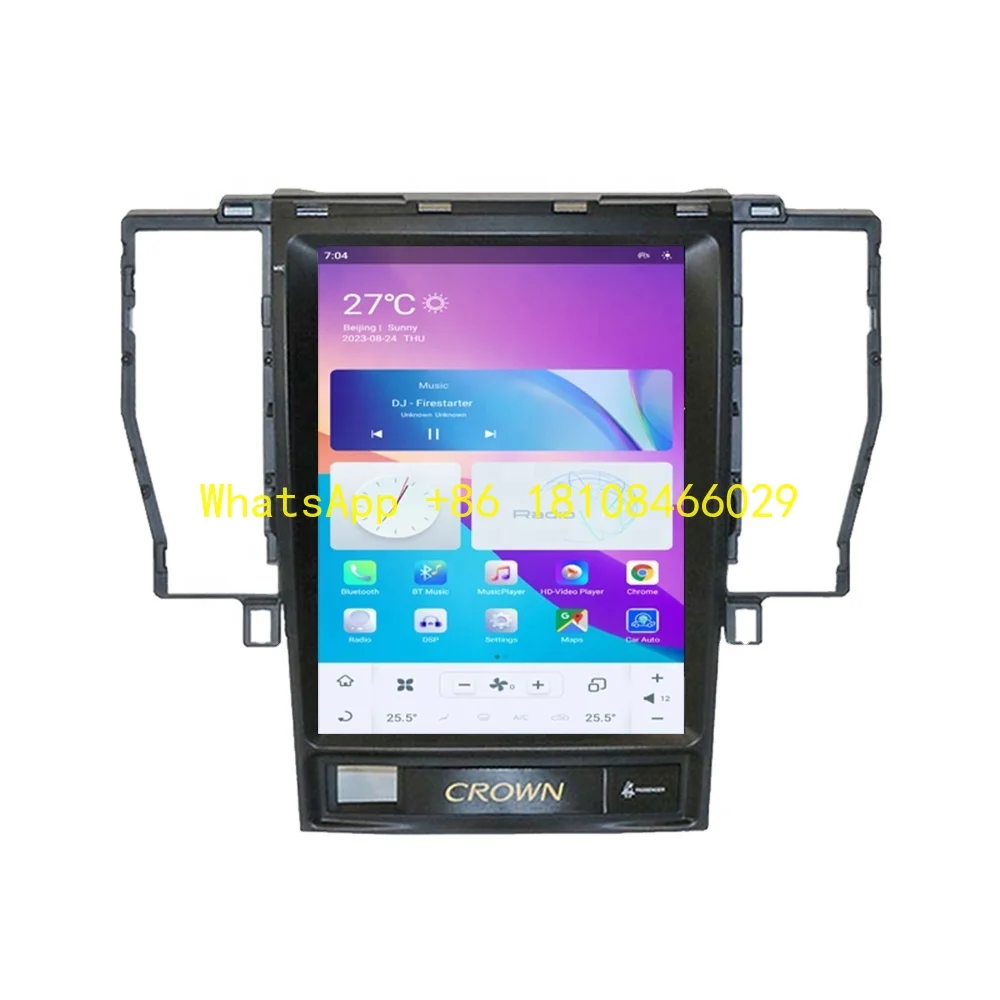 

Автомобильный радиоприемник RoadNavi Tesla Style Android 11, для Toyota Crown 2005-2009, автомобильный мультимедийный плеер, беспроводной Carplay 4G