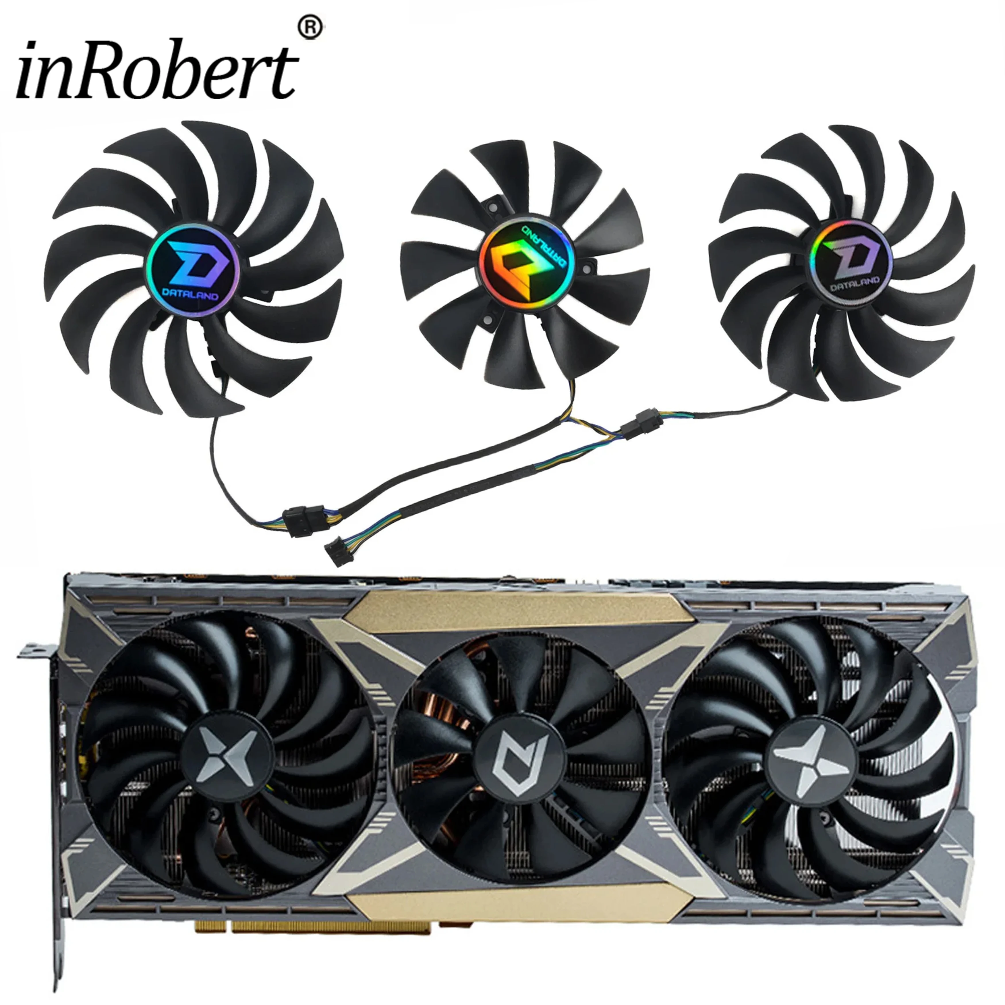 

100mm GAA8S2U Cooler Fan Replacement For PowerColor Dataland RX5600 5700XT Graphics Video Card Cooling Fans 80mm GA91S2H