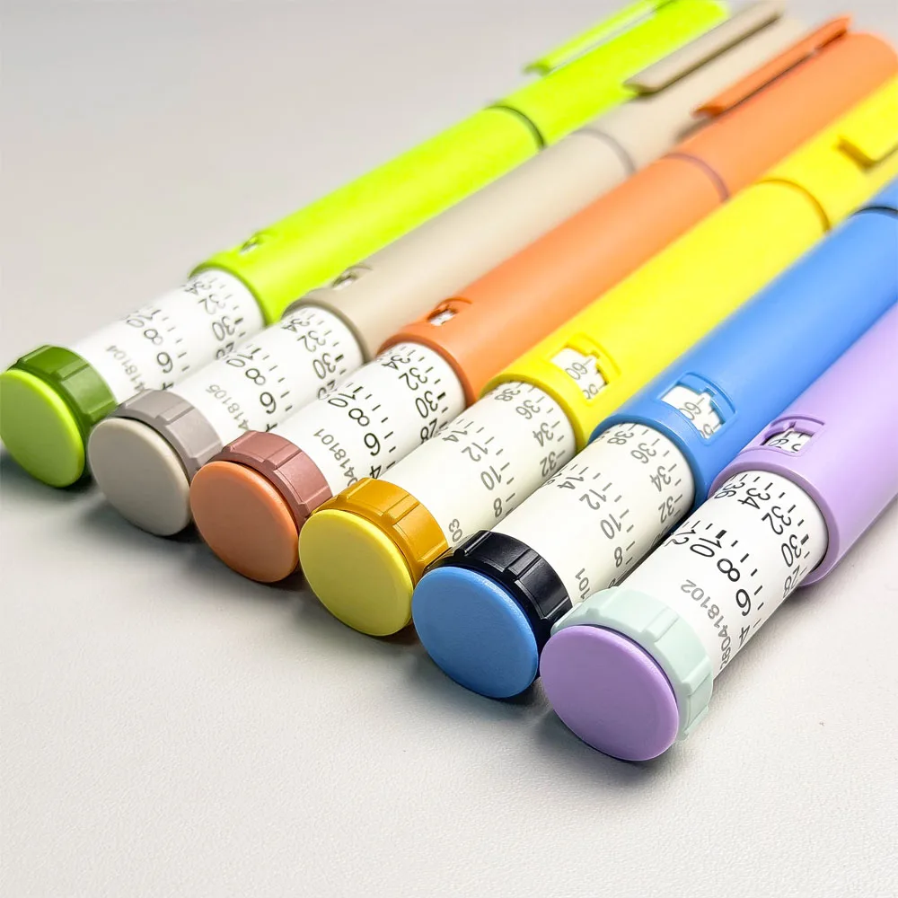 60U Reusable Plastic Peptide Injection Pen With Portable Case, Magic Tattoo Pen Fits Standard 3ml Cartridge