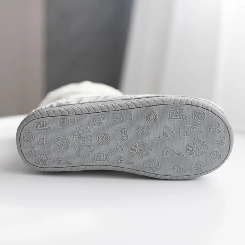 Zapatillas de felpa botas para mujer cálidas y esponjosas invierno interior y exterior lindos zapatos para el hogar