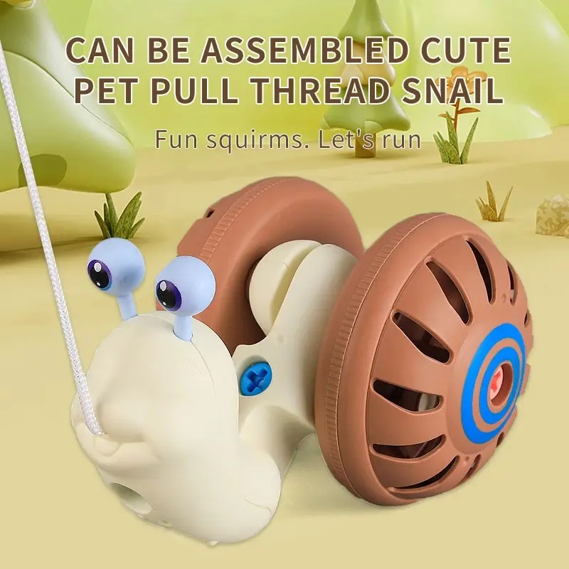 1 PCS Rope Assembly Pull Thread Snail Children\'s Puzzle Assembly Rattle Baby Outdoor Toddler Toy Children\'s Gift