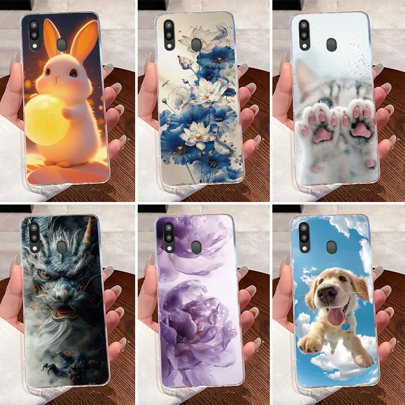 Funda para Samsung Galaxy M20, funda M205 SM-M205F, funda estética de lujo, bonita, genial, para niños y niñas, funda transparente de silicona suave para teléfono