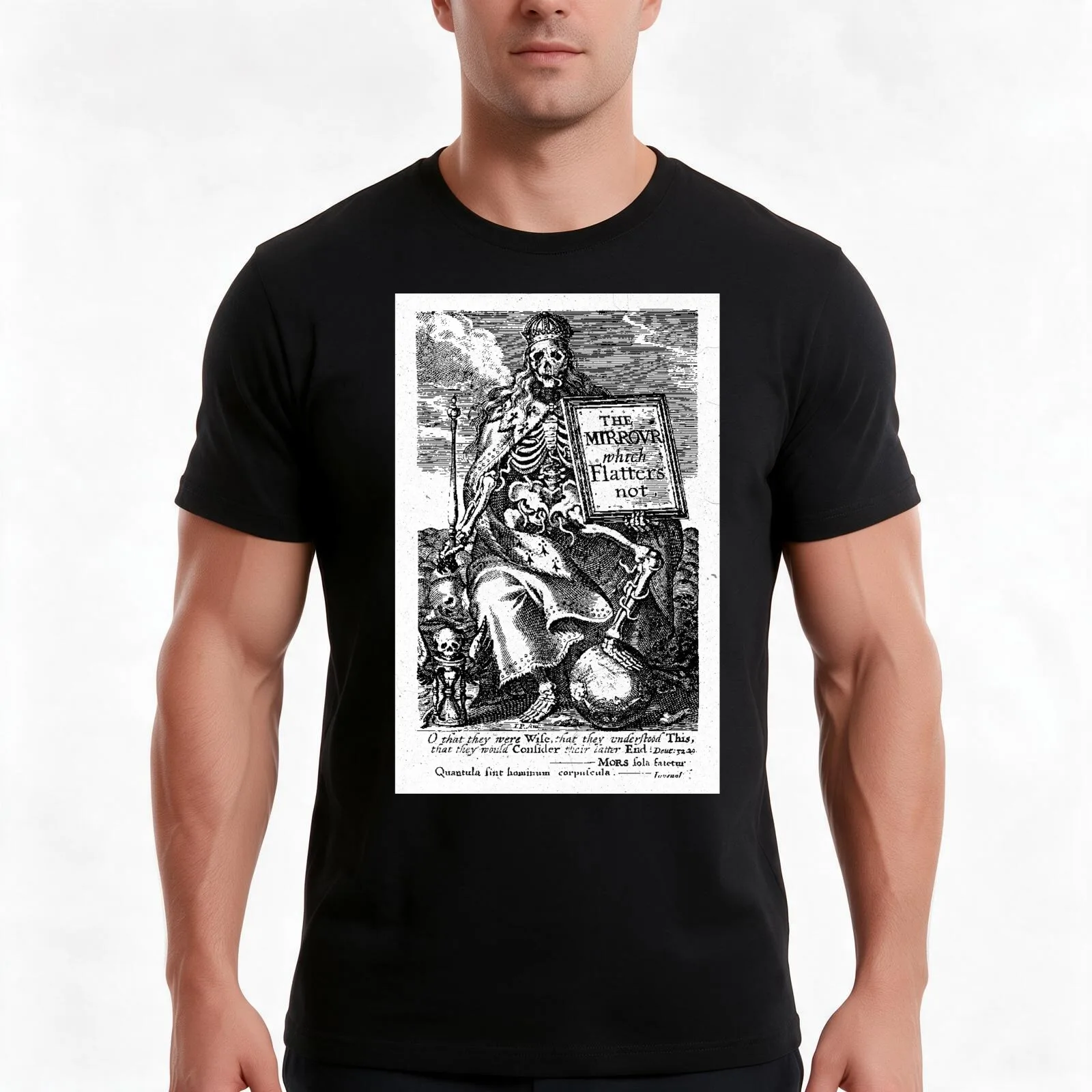 The Mirror Which Flatters Not T-Shirt, Summer Casual Cotton Tee, Oversized Streetwear Tops, Vintage Graphic Print, 100% Cotton