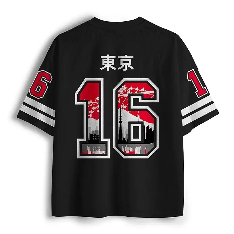 Tokyo Cherry Blossom 3D Printed Men's T-shirt, Women's and Children's Street Casual V-neck Short Sleeve Shirt